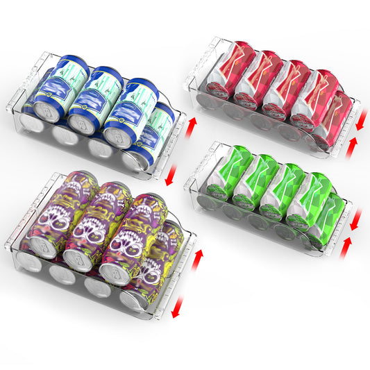 4-Pack Adjustable Fridge Can Organizer