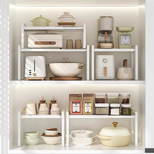 Expandable Cabinet Shelf Rack—Double Your Storage Space Instantly