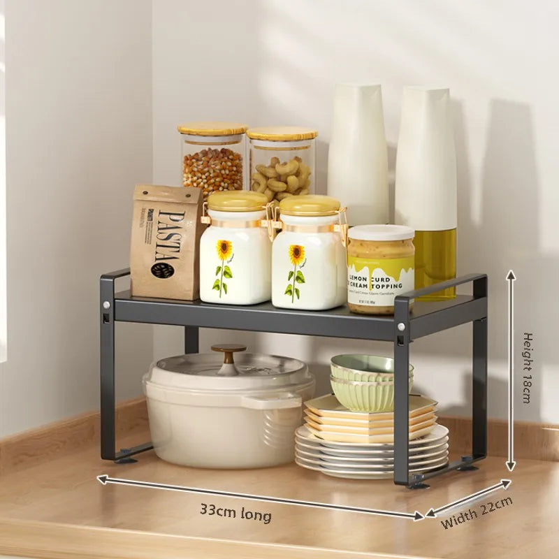 Expandable Cabinet Shelf Rack—Double Your Storage Space Instantly