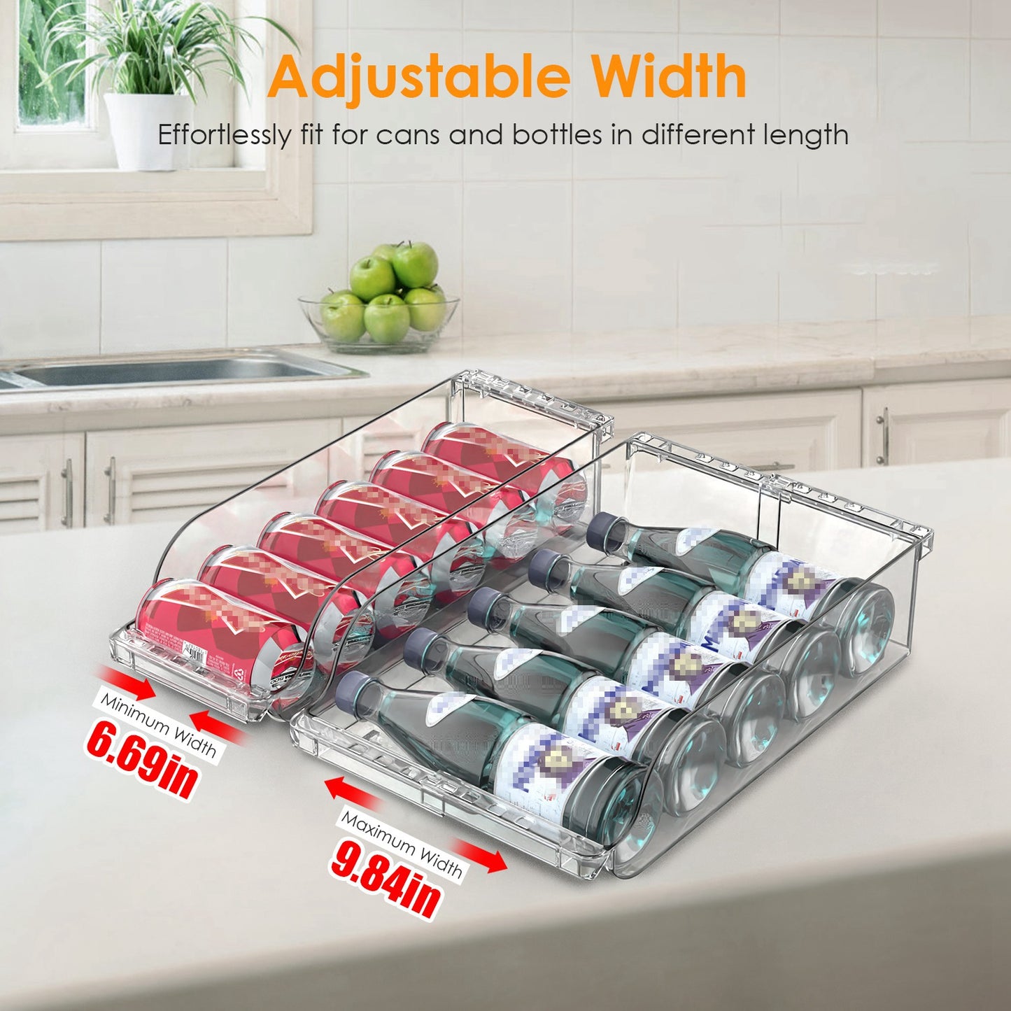 4-Pack Adjustable Fridge Can Organizer